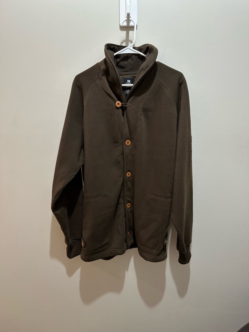 Men’s Chocolate Brown Button-Front Long Sleeve Shirt
